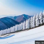 강원도 평창 올림픽 개최 유산 - A panoramic winter landscape of Gangwon Province showcasing snow-covered mountains and dense natural...